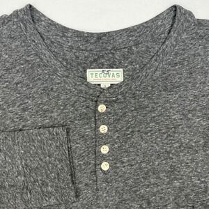 Tecovas Henley Shirt Mens Large Gray Long Sleeve Cotton Blend Casual Western